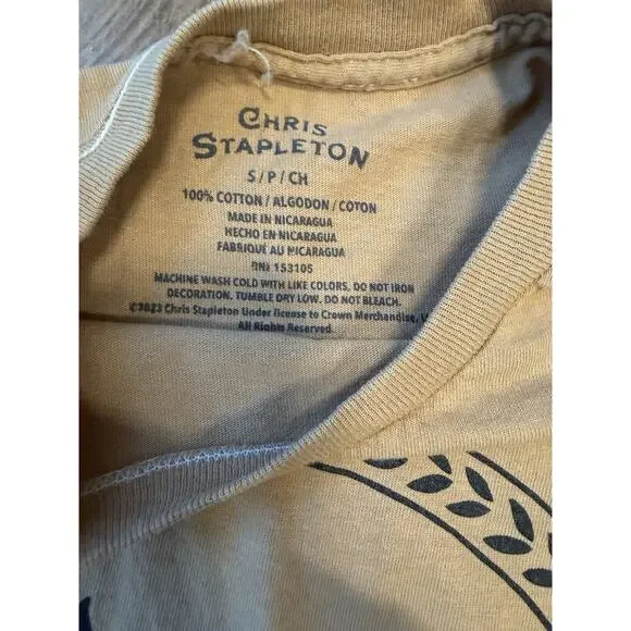Chris Stapleton Tennessee Whiskey Small Womens Tan Graphic Logo Tshirt - Picture 3 of 4